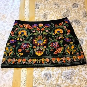 Zara black embroidered miniskirt, Sz S